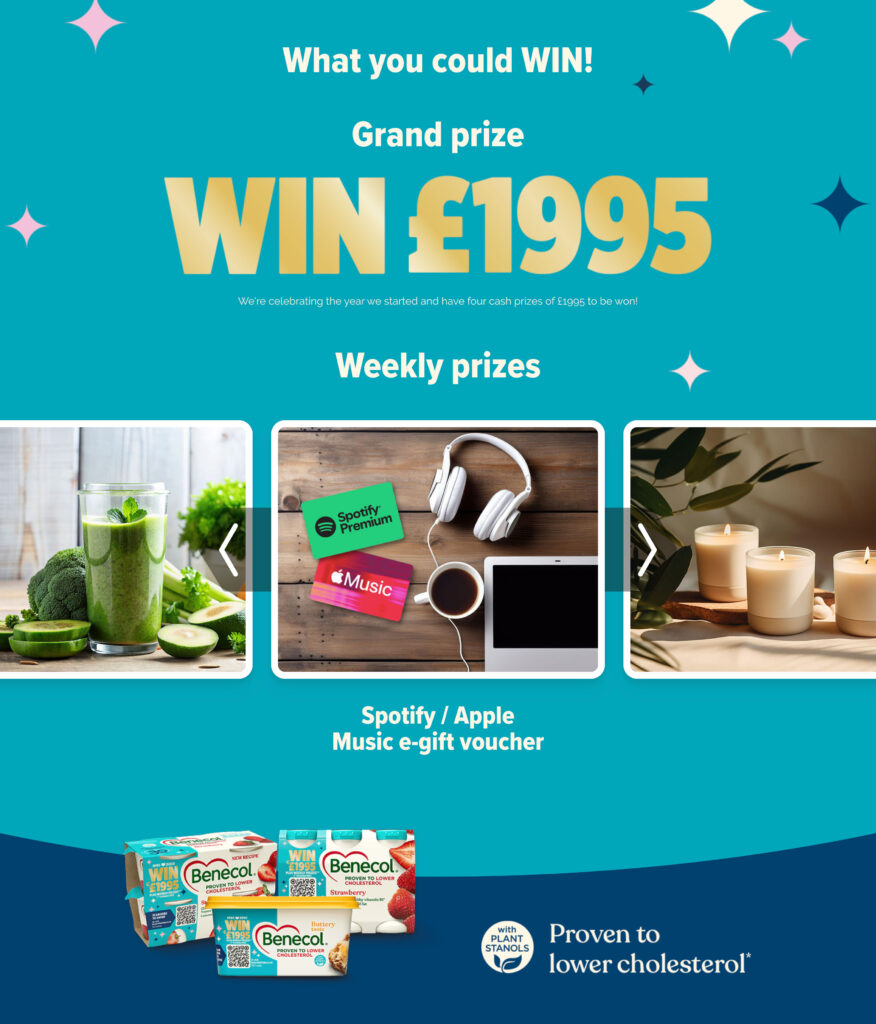 Benecol 30th birthday on-pack promotion